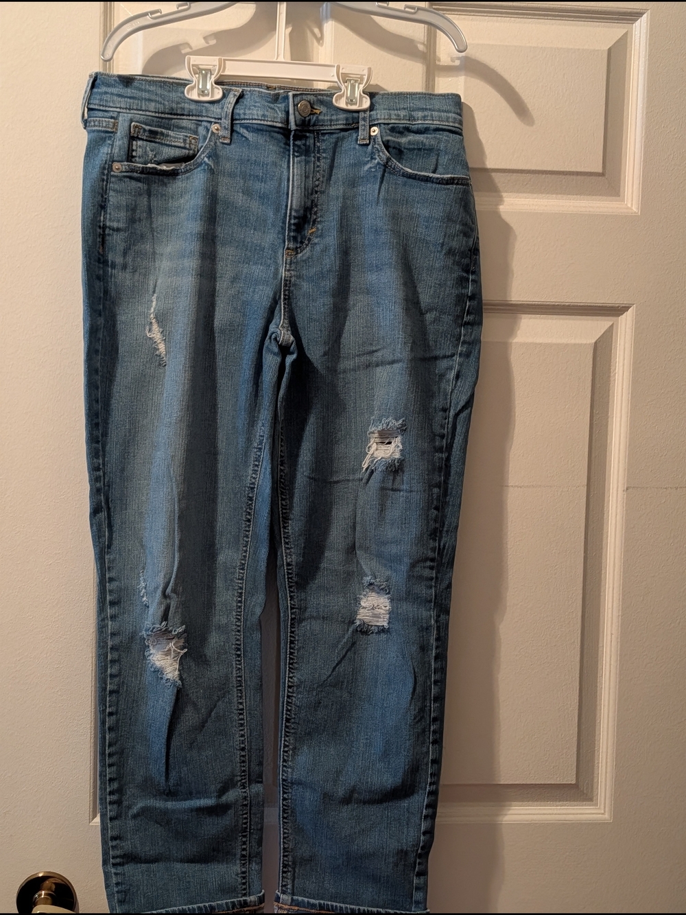 Banana Republic Distressed Light Blue Girlfriend  Jeans